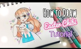 How To Draw - EASTER CHIBI Girl! 🐰🌸