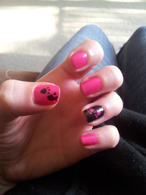 pink and black pawprints
