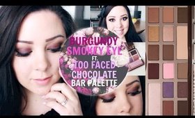 Burgundy Smokey Eye Tutorial ft. Too Faced Chocolate Bar Palette