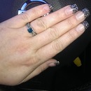 black sparkling nails