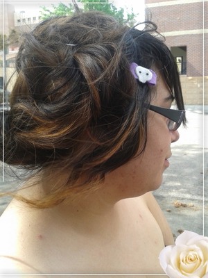 Side view of my hair I did for prom