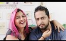 Husband REACTS to My PINK HAIR!  ___ (Indian Family Vlogs) _ SuperWowstyle Prachi