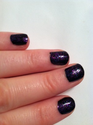 Black polish w/purple & blue glitter :D