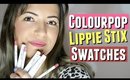Colourpop Lippie Stix SWATCHES, Testing Colour Pop Lippie Pencil and Lippie Stix