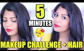 5 Min Makeup Challenge + HAIR | Get Ready With Me | SuperPrincessjo