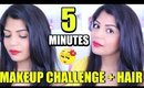 5 Min Makeup Challenge + HAIR | Get Ready With Me | SuperPrincessjo