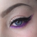 Winged liner with a pop of colour