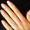 Pale pink oval nails