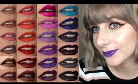 NYX Liquid Suede Cream Lipsticks - ALL 24 Shades Swatched | Sofairisshe