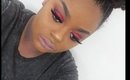 BOLD Red Smokey Shadow with GLITTER WOC Makeup