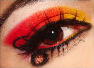 Inspired by Leo, my zodiac sign :) The red in this is from Bloody Mary Cosmetics, its not in the beautylish database yet.