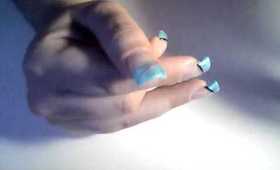 TIFFANY GREEN  TIPS  WITH PINK N BLK