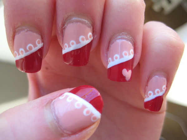 red and pink valentine's nails | Claudia C.'s (doloresstellamarie ...