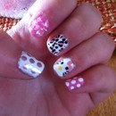 Hello Kitty mismatched nails 