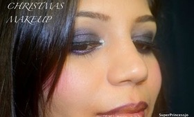 Holiday Christmas Eye Makeup Purple Black smokey eyemakeup look 2012