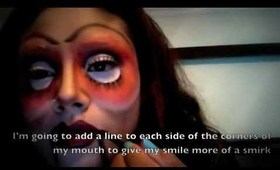 Scary clown doll makeup halloween makeup