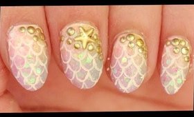 Mermaid inspired nail art