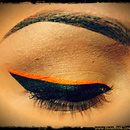 Neon orange eyeliner