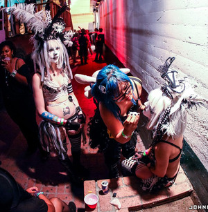This is me applying Makeup for Gogo dancers at Florentine Gardens night club in hollywood california. 