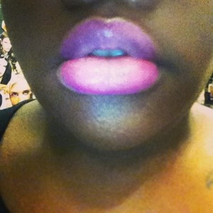 1. Magenta Lip Liner
2. Nicki Minaj Viva Glam II Lipstick 
3.  Nicki Minaj Viva Glam II Lipgloss 