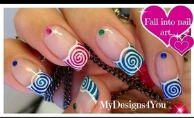 Spring Nail Art | Cute Multicoloured Spirals French ♥ Весенний Дизайн Ногтей-Спирали