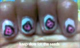 summer nail art!! - water melon :)