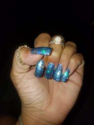 mermaid meets unicorn I love my nails!!