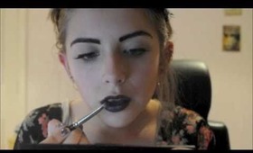 Gothic Lips with Strong Eyebrows Make Up Tutorial