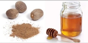 1/2 tsp of nutmeg & 1/4 tsp of honey. Leave on for 20-30 minutes