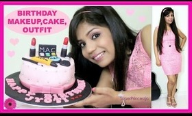 Get Ready with Me: MY BIRTHDAY,Makeup,Outfit,Hair,Pink Makeup Cake ,SuperPrincessjo