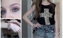♡ Getting Ready: Crosses, Spikes, and Purple Eyes