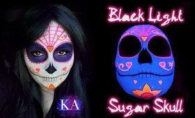 Black Light Sugar Skull Halloween Makeup Tutorial