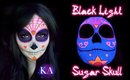 Black Light Sugar Skull Halloween Makeup Tutorial