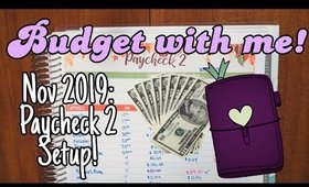 Budget with Me! | Paycheck 2 Setup November 2019 | Paycheck to Paycheck Budgeting | Debt Payoff