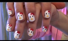 Hello Kitty nails : tutorial