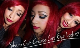 Sharp Cut Crease Cat Eye Makeup Tutorial ♥