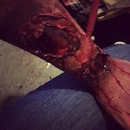 special effects makeup of a wound