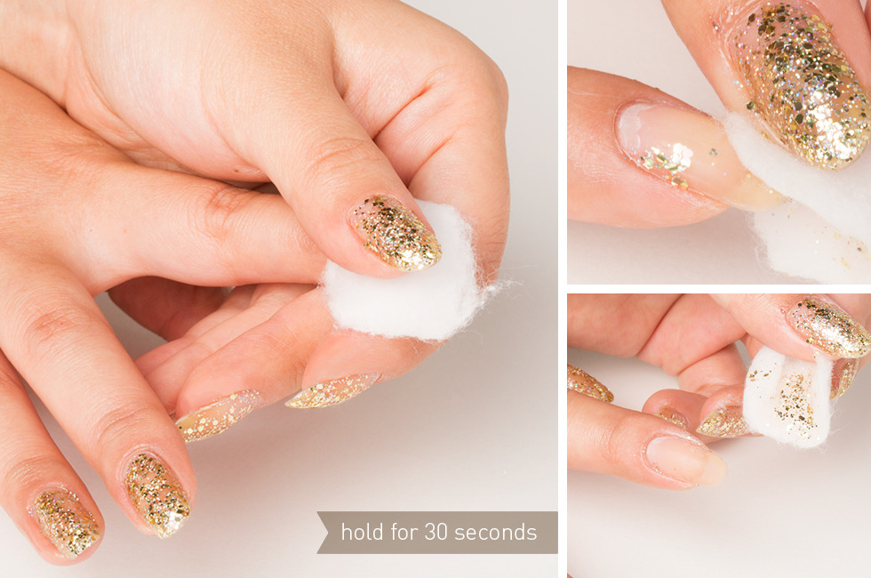 Steps to remove glitter nail polish