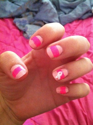 Breastcancer awareness nails, if you need a tutorial just ask!