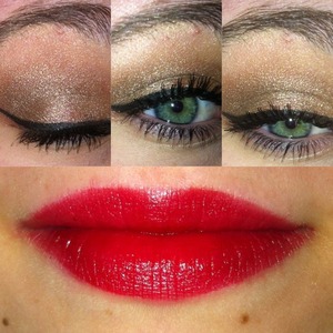 eyes makeup and red lips