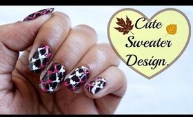 NAILART for Fall | Cute Sweater Hearts ♥