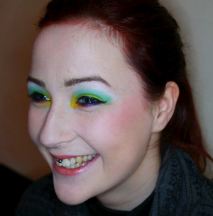 Practice makeup on a friend. She was feeling colourful.
http://thesleepyjellyfish.blogspot.ie/2013/02/another-face-4-jordan.html