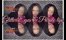 Silver Glitter Eyes & Purple Lips | Collab |Pretty Faces By Yuri