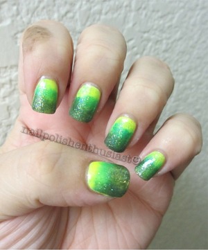 Orly Glowstick, Decoded, China Glaze Four Leaf Clover and Claire’s Lemonade
