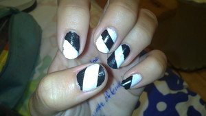 Stripes black and white.