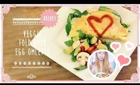 Veggie Fold Over Omelette Low Calorie Diet Recipe | Great Breakfast Idea!