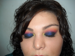 the blue is from mac's blue sheen and the rest of the colors is from coastal scents 