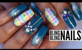 BLING NAILS 💅🏽Tutorial | Stacey Castanha