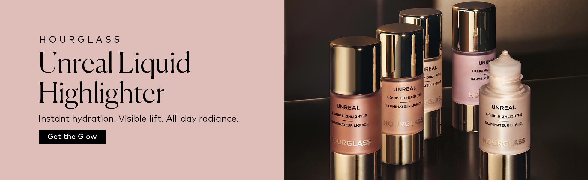 A serum-like highlighter delivering a lit-from-within glow. Shop the Hourglass Unreal Liquid Highlighter at Beautylish.com