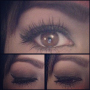 used and tan top coat and a black bottom coat on my lid used a liquid liner and false lashes with my one by one mascara. 